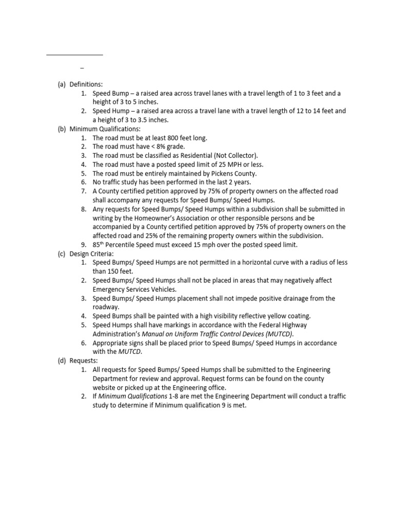 574 Speed Bump Ordinance | PDF | Transport Infrastructure | Transport ...