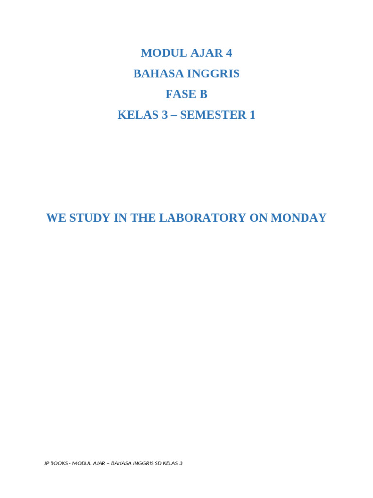 Modul Ajar Bahasa Inggris Kelas 3 | PDF | Seni & Disiplin Bahasa