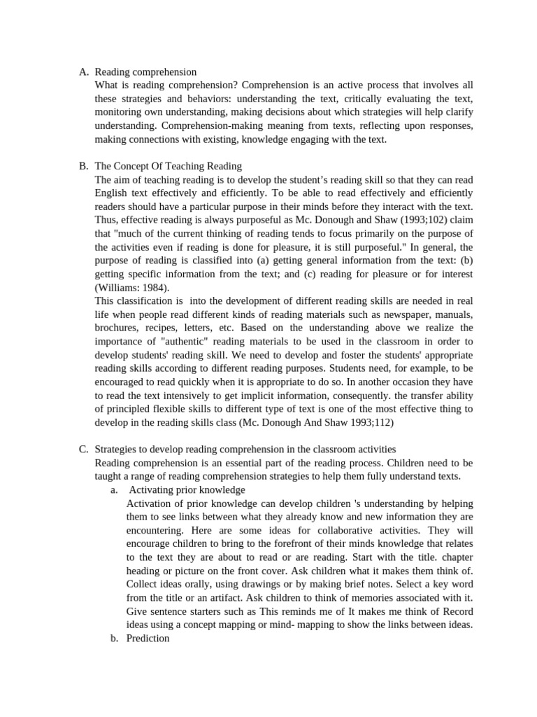 Enhancing Reading Comprehension Skills | PDF | Reading Comprehension ...