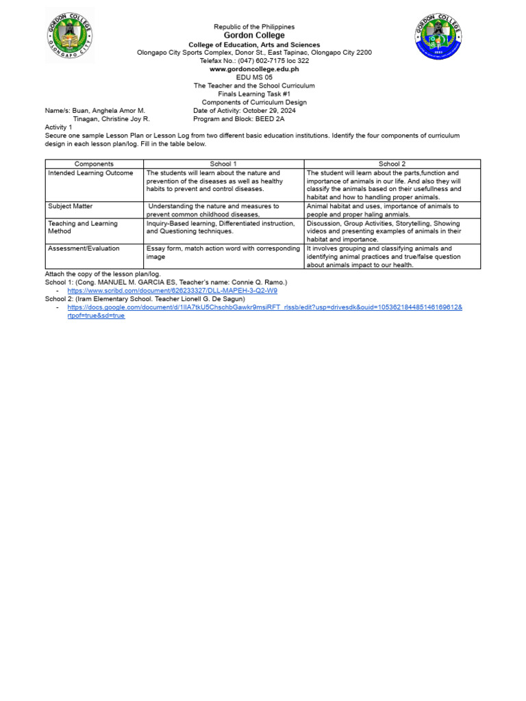 Edu Ms 05 Finals Learning Task 1 Pdf Cognitive Science Pedagogy