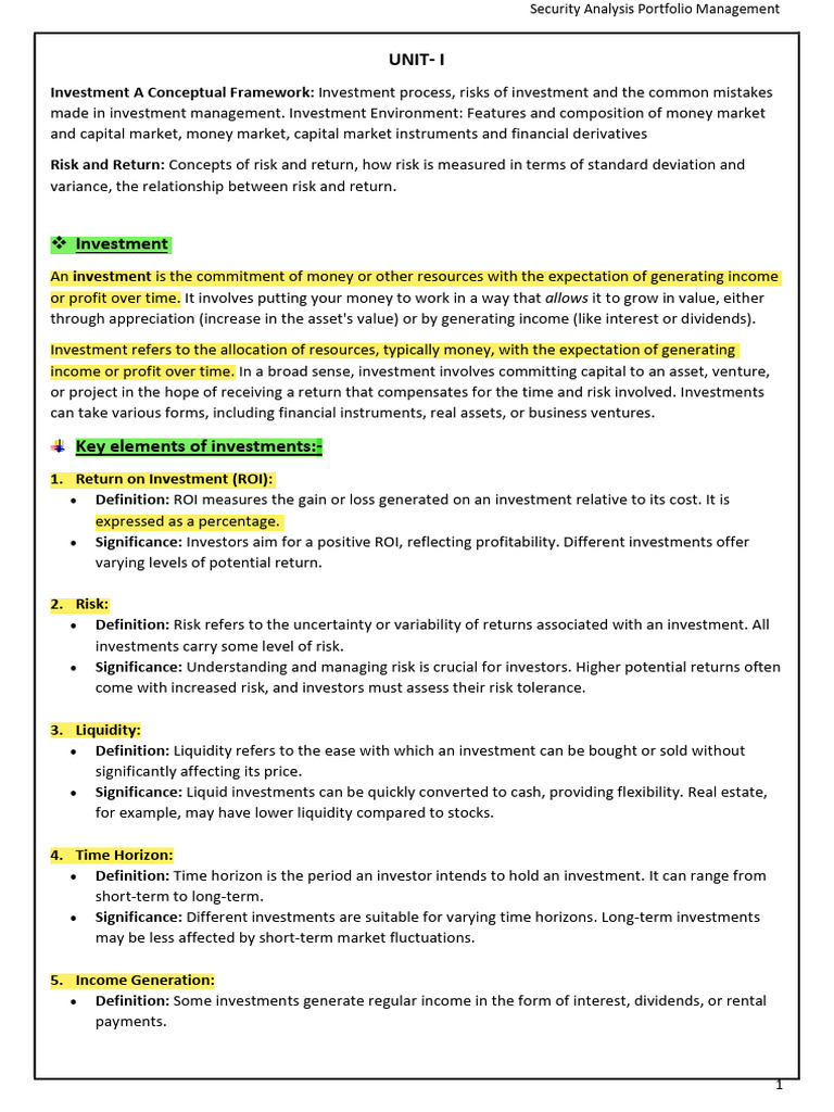 Security Analysis and Investment Process | PDF | Investing | Financial Risk