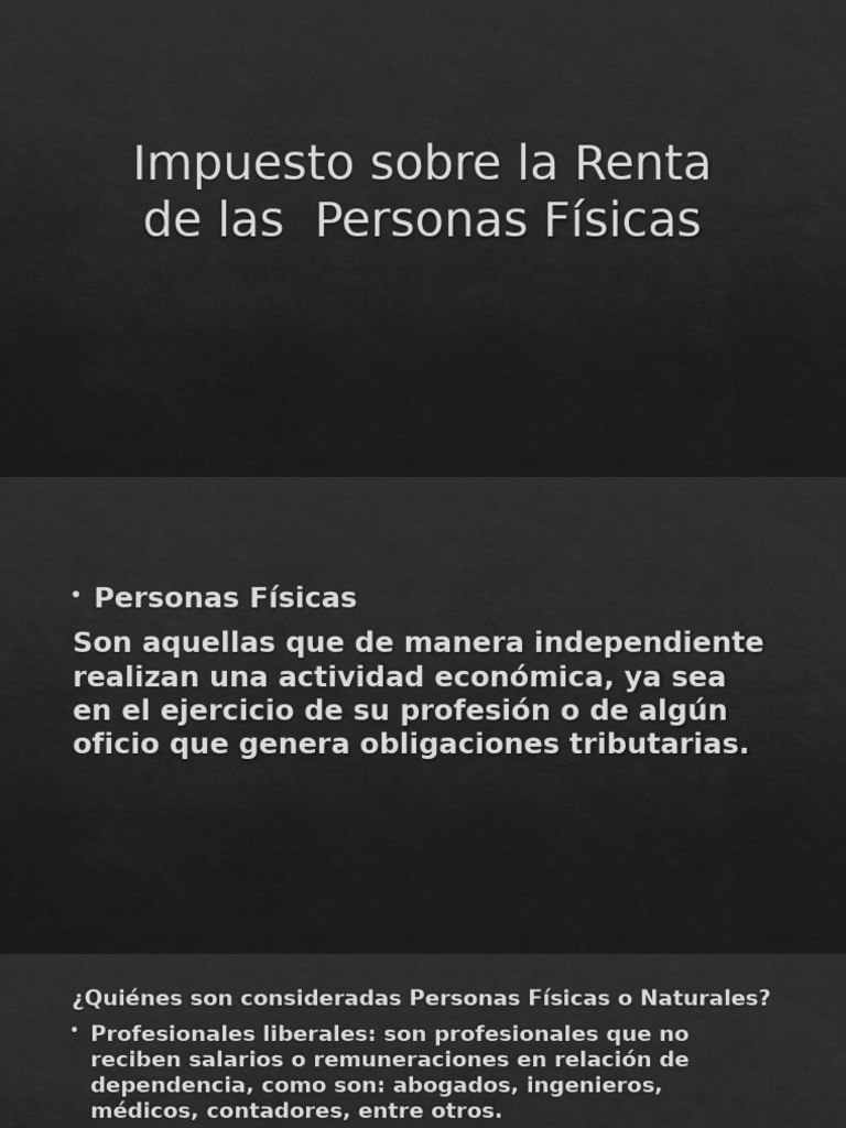Impuesto sobre la Renta para Personas Físicas | PDF | Impuesto sobre la ...
