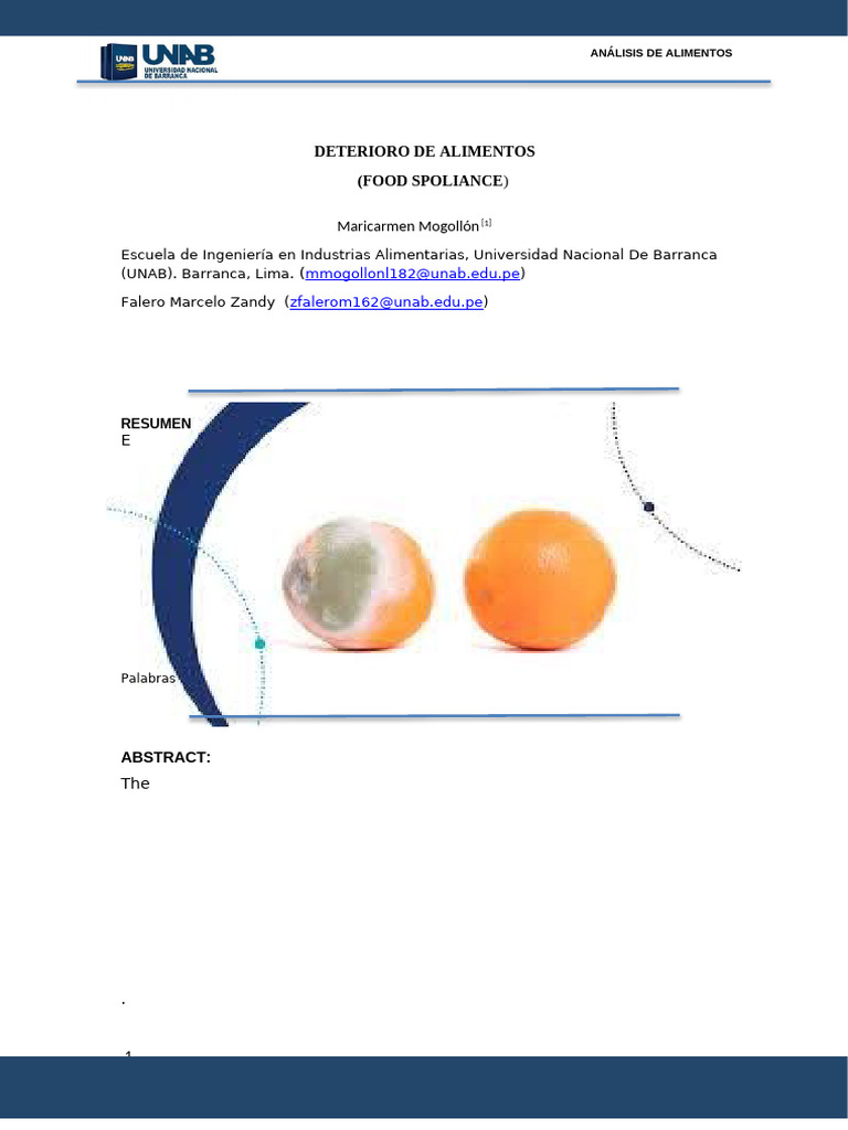 Deterioro de Alimentos: Análisis y Factores | PDF | Alimentos | Carne
