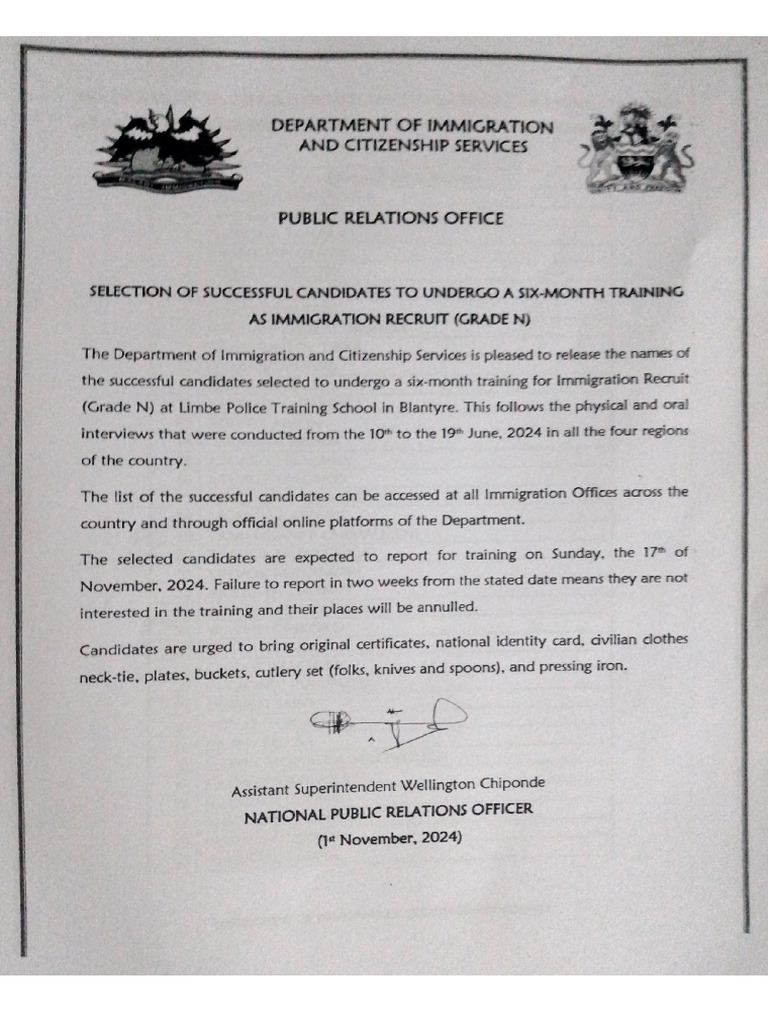 Immigration Recruits Selection | PDF