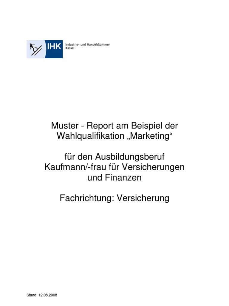 Muster Report Marketing