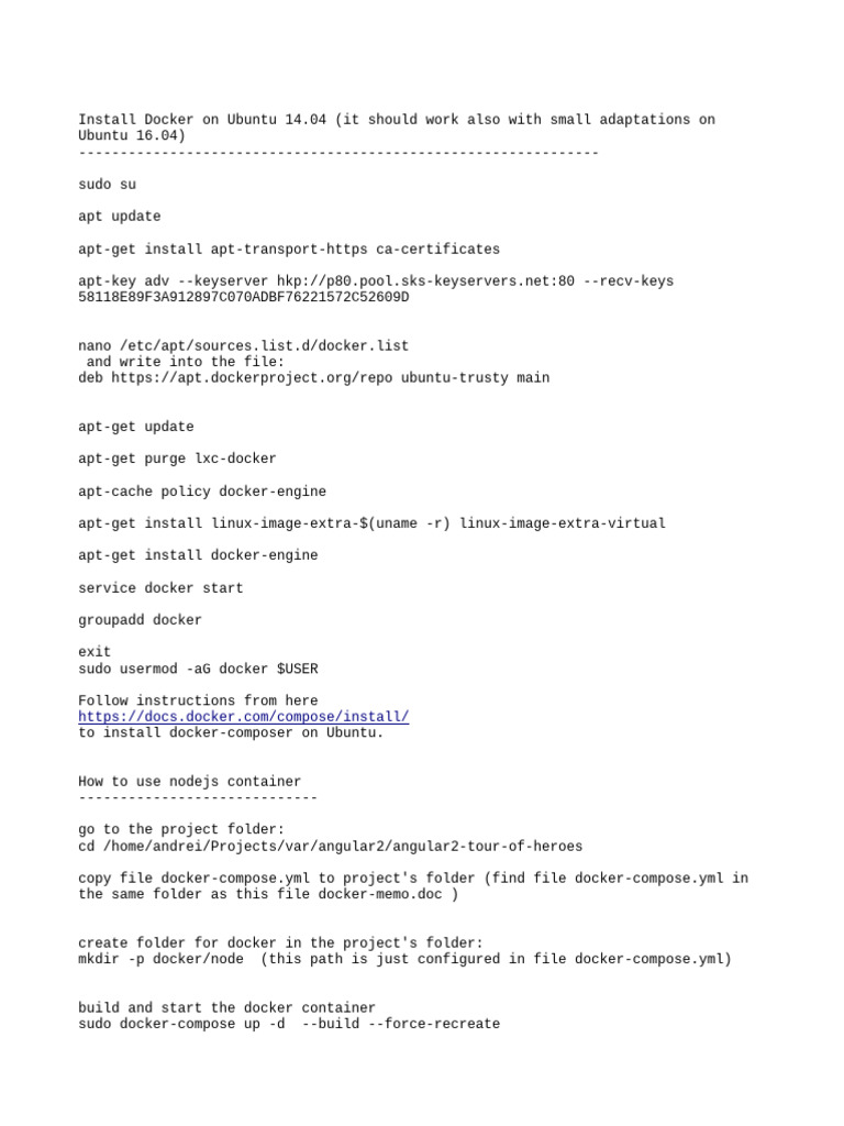 Docker memo pdf sudo software