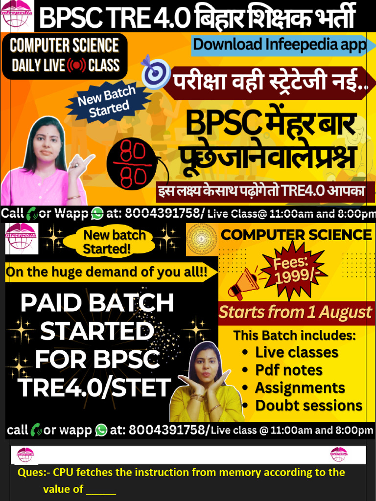 BPSC TRE 4.0 Computer Science Guide | PDF | Databases | Software ...