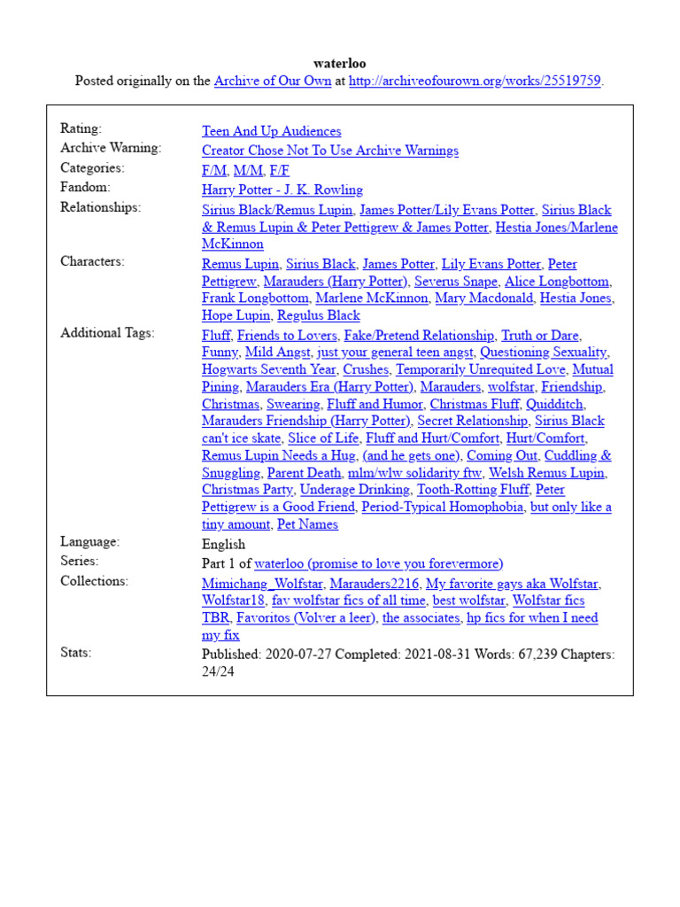 Waterloo PDF PDF Harry Potter 