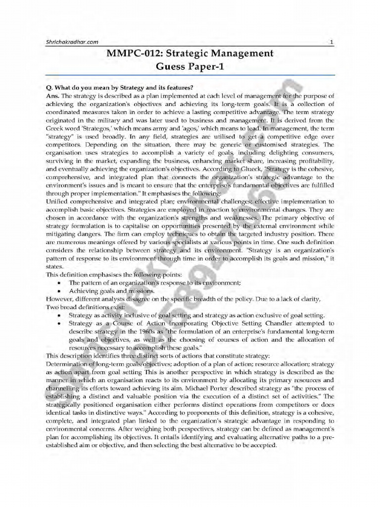 MMPC 12 Guess Paper | PDF