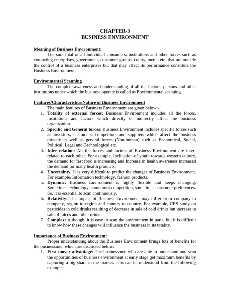 Understanding Business Environment Factors | PDF | Economic Growth ...
