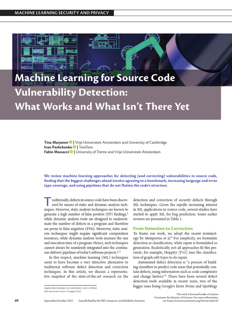 Machine Learning For Source Code Vulnerability Detection: What Works ...