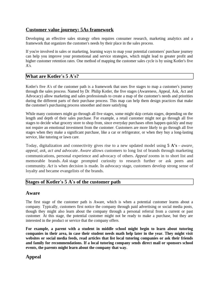 Customer Value Journey 4as and O3 | PDF | Marketing | Brand