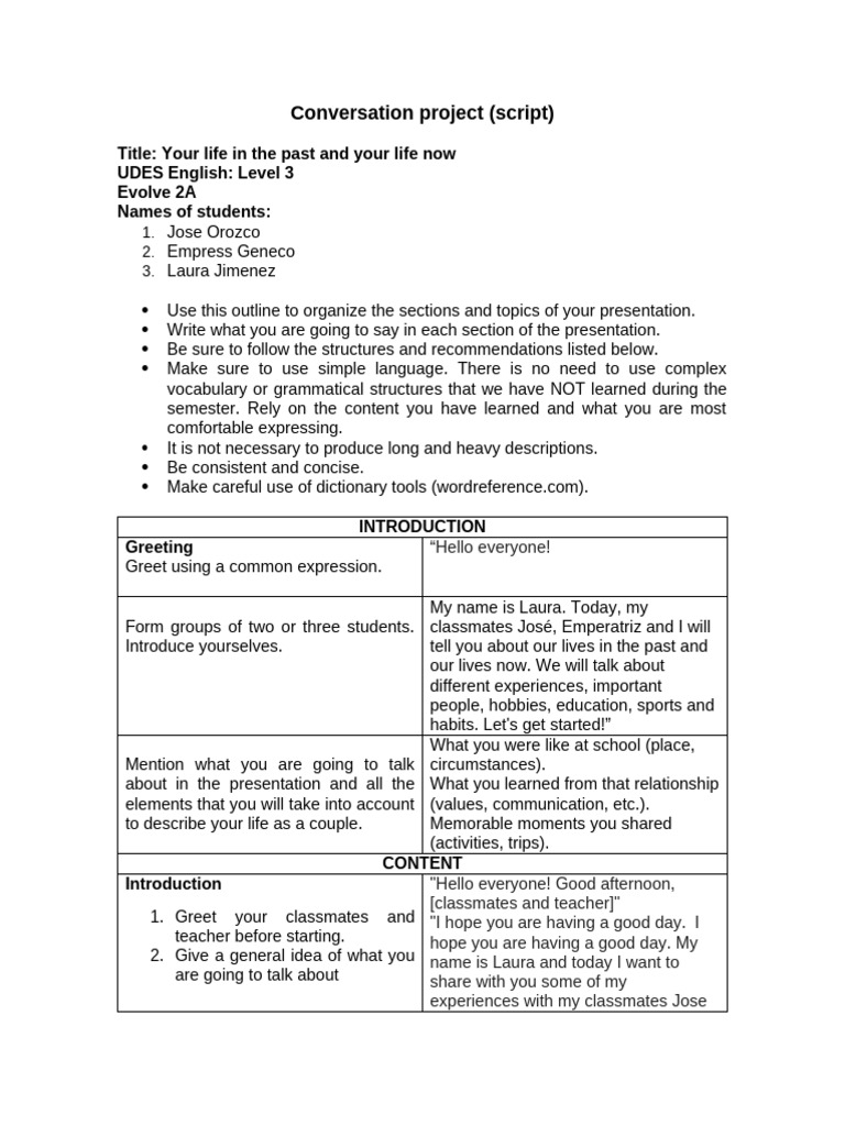 Script Format Level 3 (1) (1) Ingles | PDF