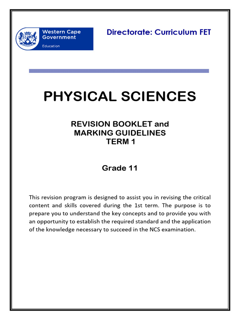Grade 11 Physical Science Term 1 Revision | PDF | Force | Gravity