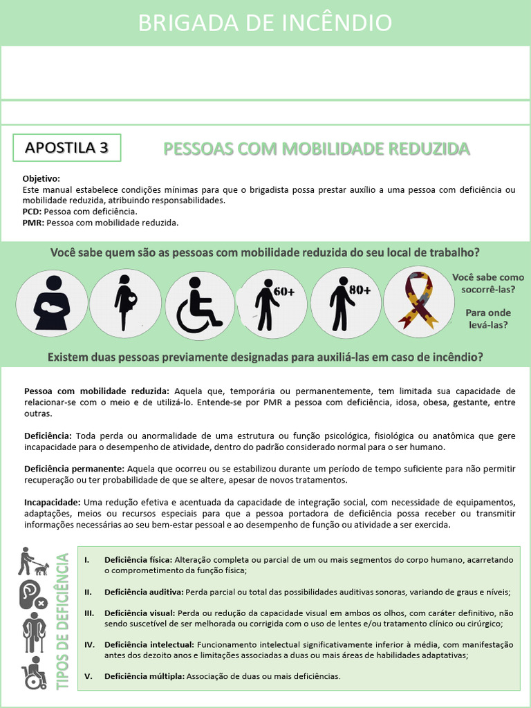 Manual de Emergência para PMR e PCD | PDF | Deficiência visual ...