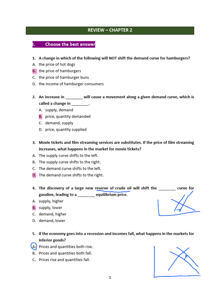 Micro - Review Ch2 | PDF | Elasticity (Economics) | Demand