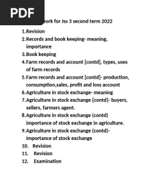 Agricultural Science Second Term Jss 3 Note 2021