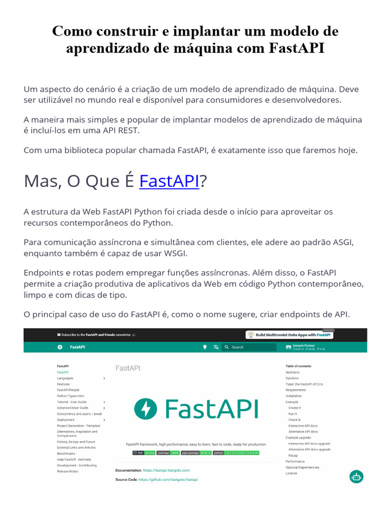 Criando API com FastAPI e ML | PDF | Python (linguagem de programação ...