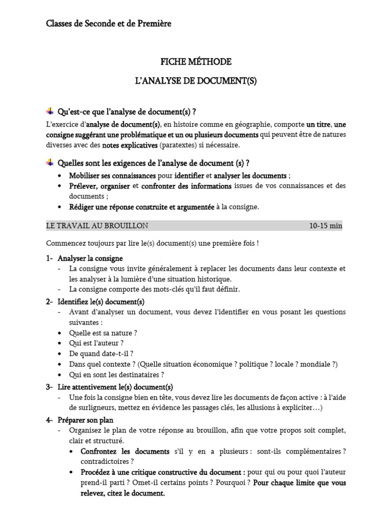 Méthode d'analyse de documents en histoire | PDF | Géographie