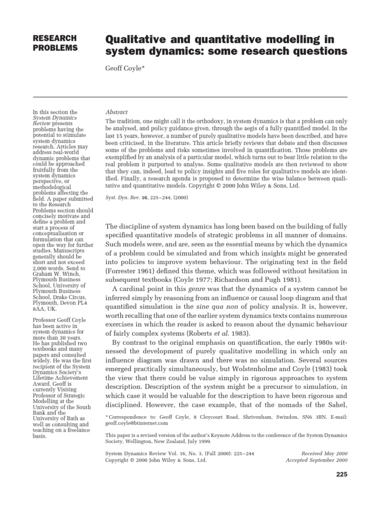 Qualitative and Quantitative Modelling | PDF | Patient | Qualitative ...