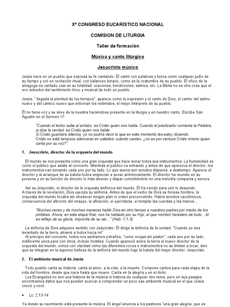 Música y Liturgia en la Fe Cristiana | PDF | Misa (liturgia) | Pascua ...
