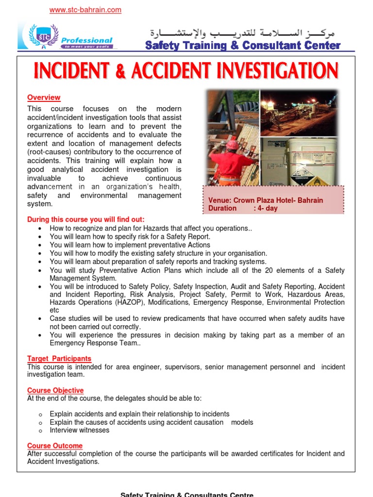 Accident Investigation Training Course | PDF | Safety | Causality