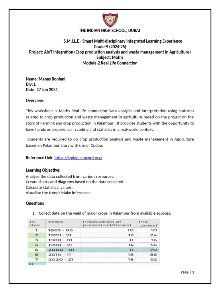 AIoT in Agriculture: Crop Data Analysis | PDF | Outlier | Statistics