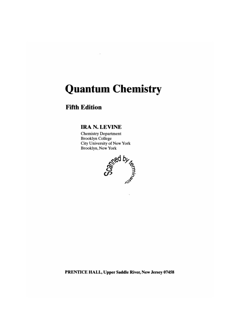 Quantum Chemistry Levine Pdf