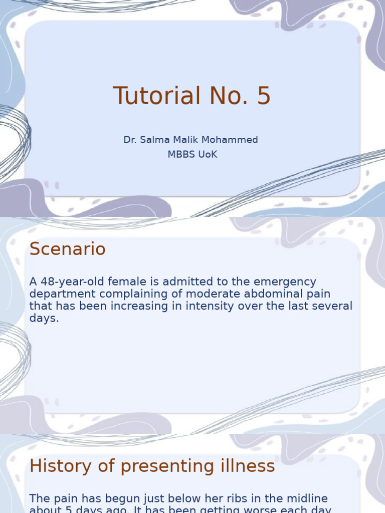 Abdominal Pain Case Study Analysis | PDF
