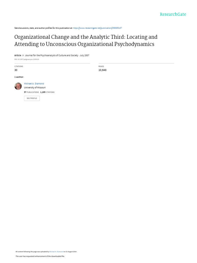 Organizational change and the analytic third locat pdf
