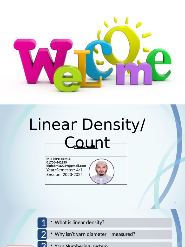 Linear Density, Why Isn't Yarn Diameter Measured | PDF | Yarn | Textiles