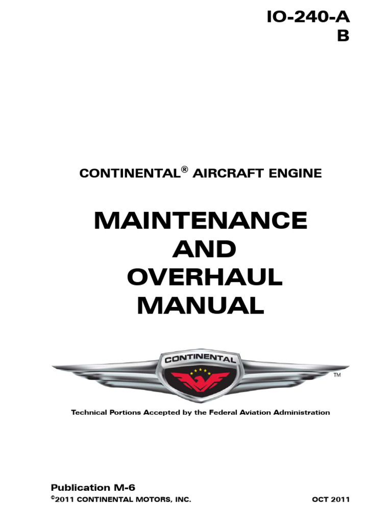 IO-240 Engine Maintenance Manual | PDF | Internal Combustion Engine ...