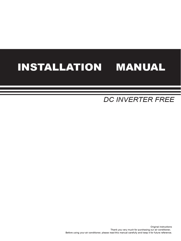 DC Inverter Air Conditioner Installation Guide | PDF | Pipe (Fluid ...