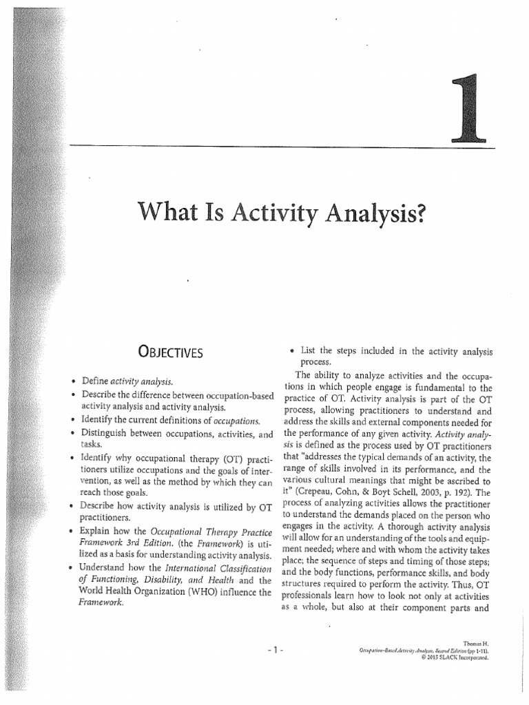 What Is Activity Analysis