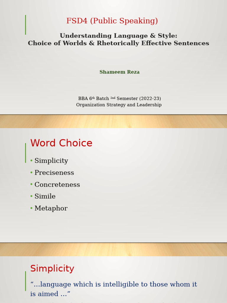 Effective Language in Public Speaking | PDF | General Fiction