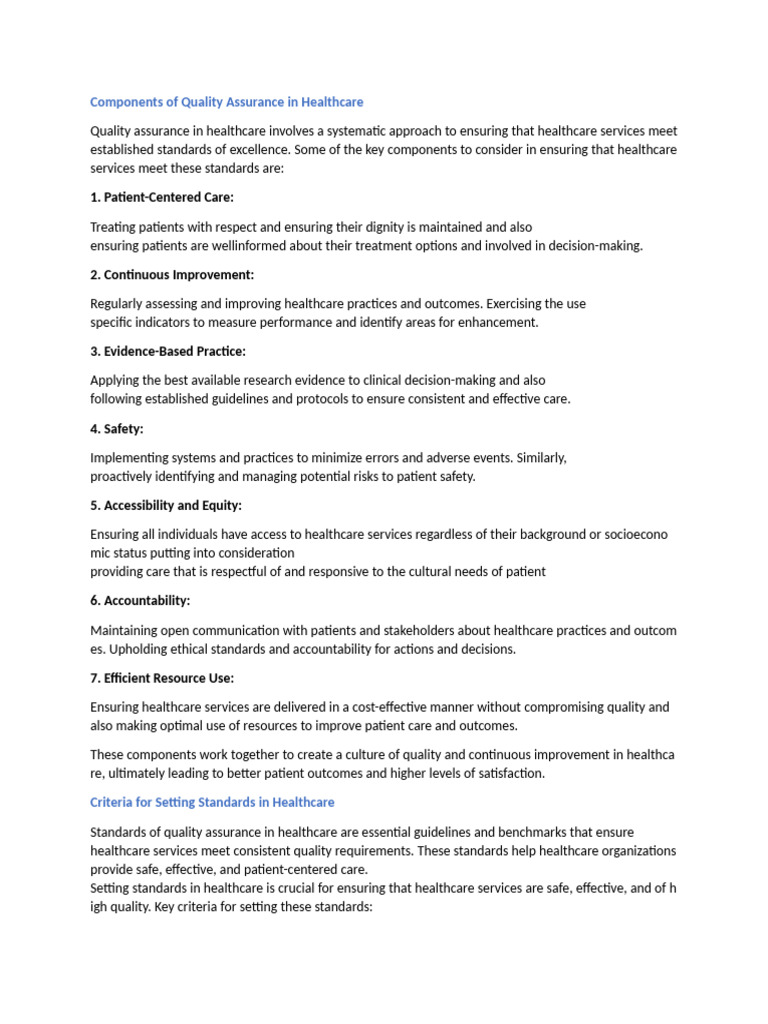 QA NOTES | PDF | Patient Safety | Quality Assurance