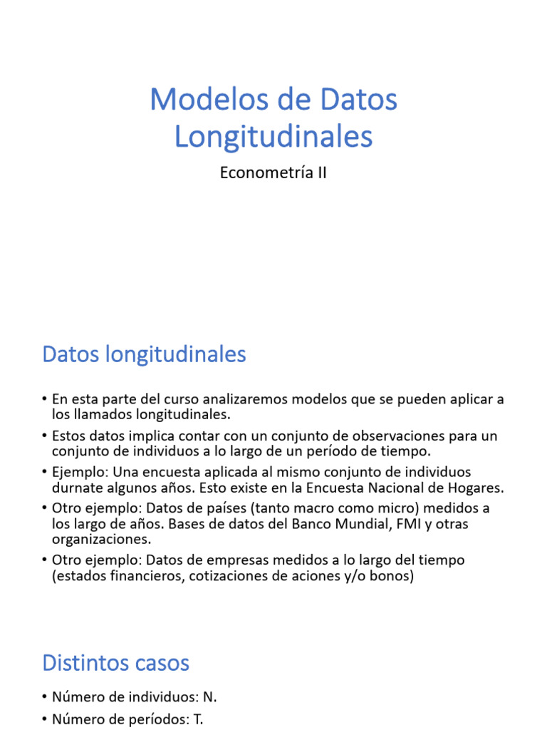 Análisis de Modelos de Datos Longitudinales | PDF | Mínimos cuadrados ...