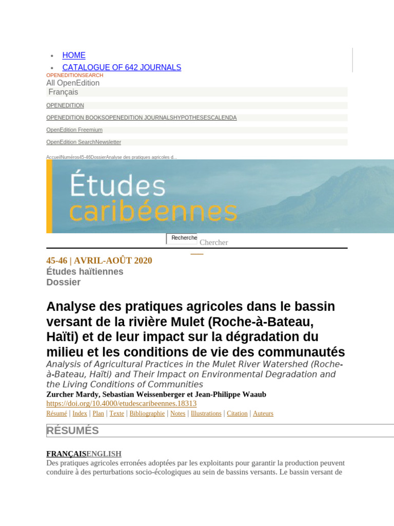 Pratiques de conservation des sols en Haïti | PDF | Inondation ...