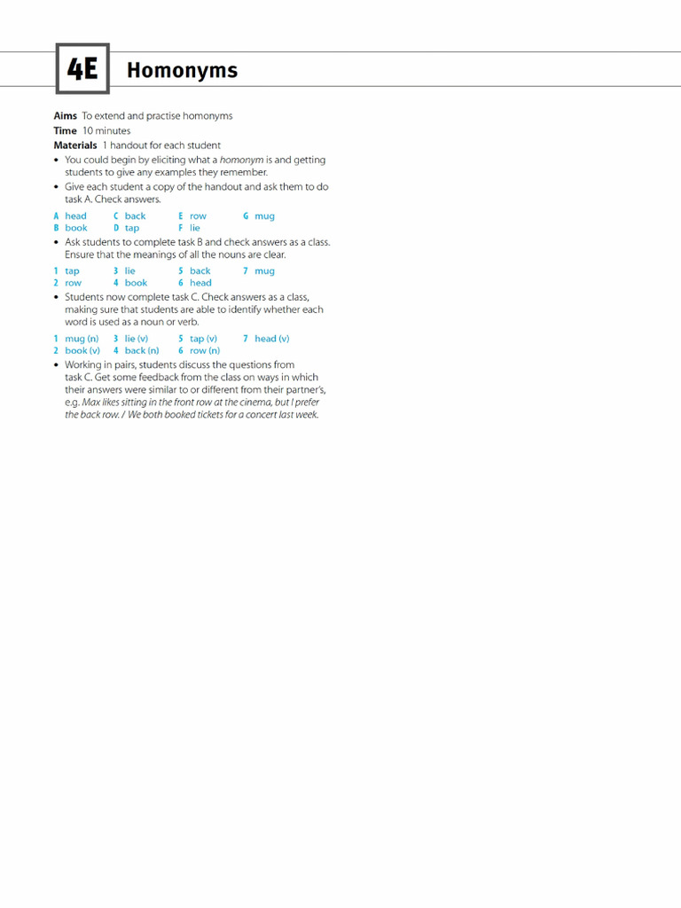 Homonyms & Homophones | PDF