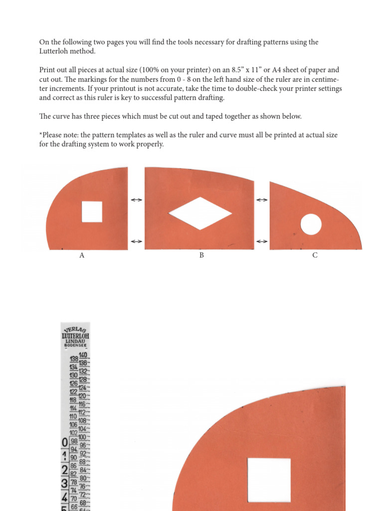 Lutterloh Ruler Pattern Drafting Guide | PDF
