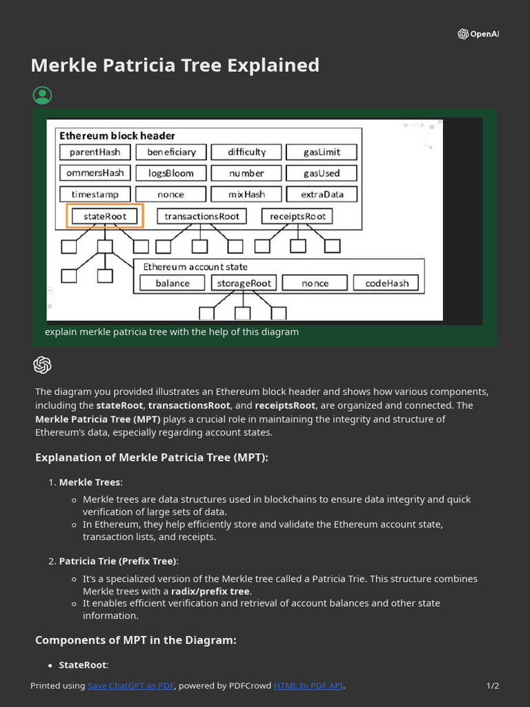 Merkle Patricia Tree Explained | PDF | Algorithms And Data Structures |  Computer Data