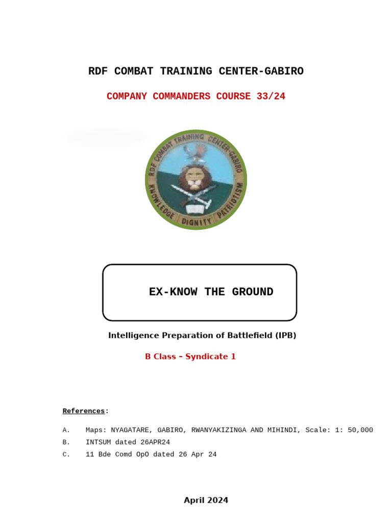 RDF Combat Training: IPB Course Overview | PDF | Maneuver Warfare ...