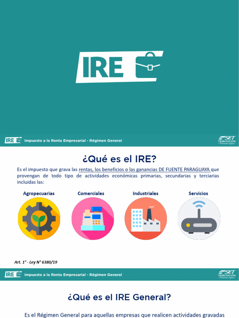 Impuesto a la Renta Empresarial (IRE) | PDF | Impuestos | Estado financiero