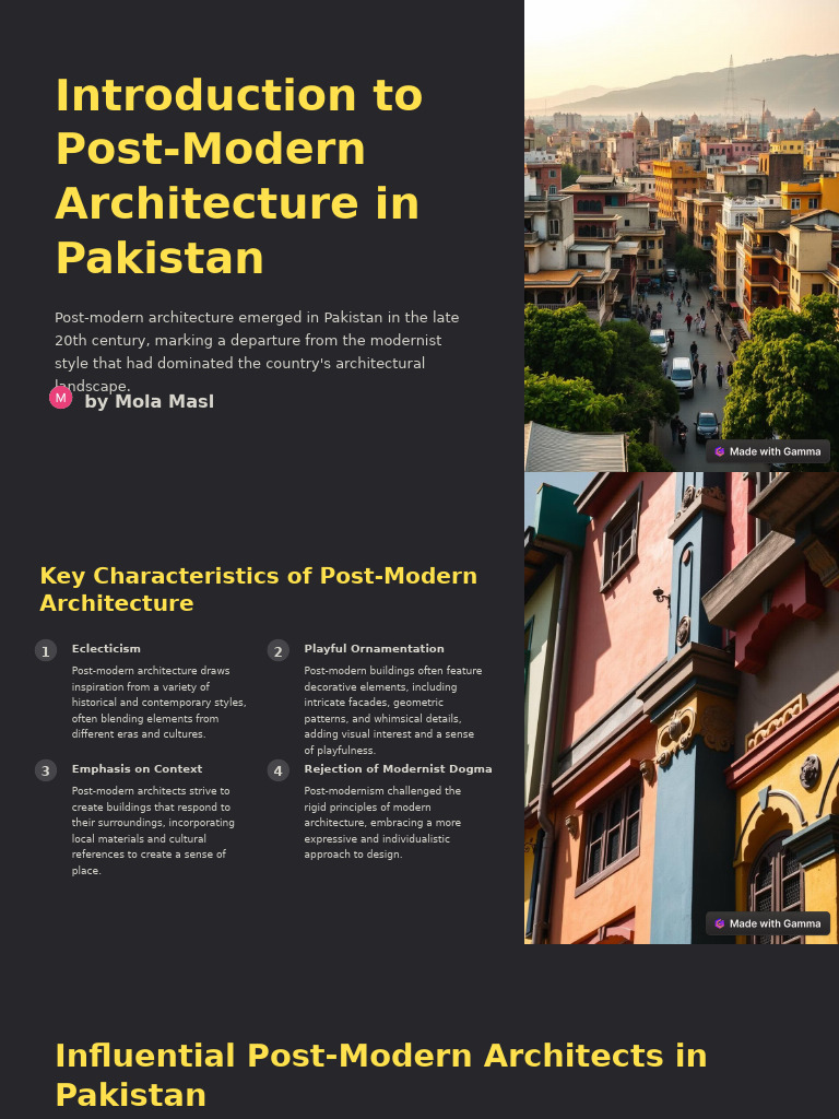 Post-Modern Architecture in Pakistan | PDF | Postmodernism | Ornament (Art)