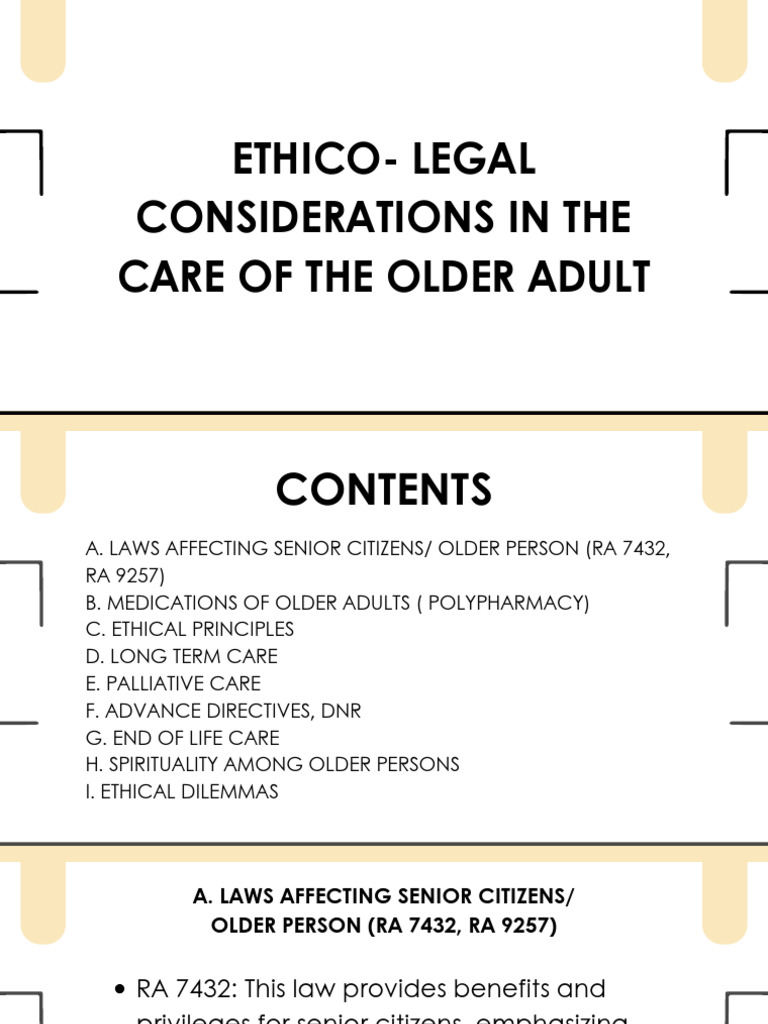 Ethical and Legal Issues in Senior Care | PDF | End Of Life Care ...
