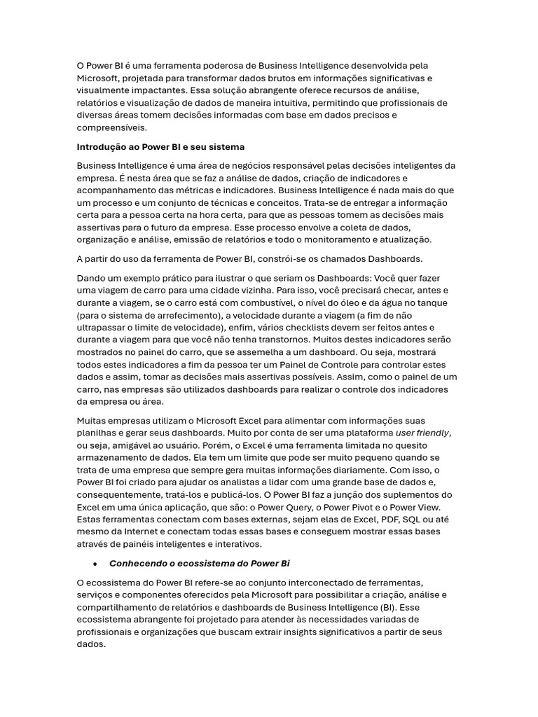 Introdução ao Power BI e suas Funcionalidades | PDF | Inteligência ...
