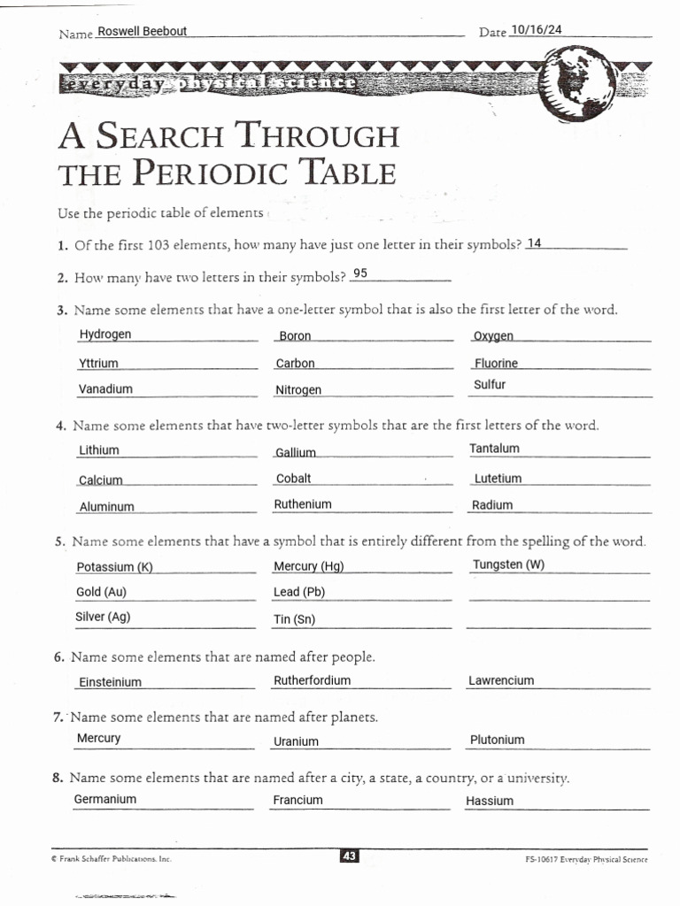 Kami Export - Roswell BEEBOUT - A Search Through The Periodic Table | PDF
