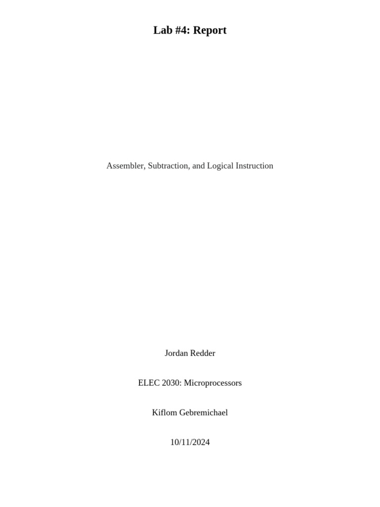 Micro Lab #4 Report | PDF | Classes Of Computers | Computer Architecture