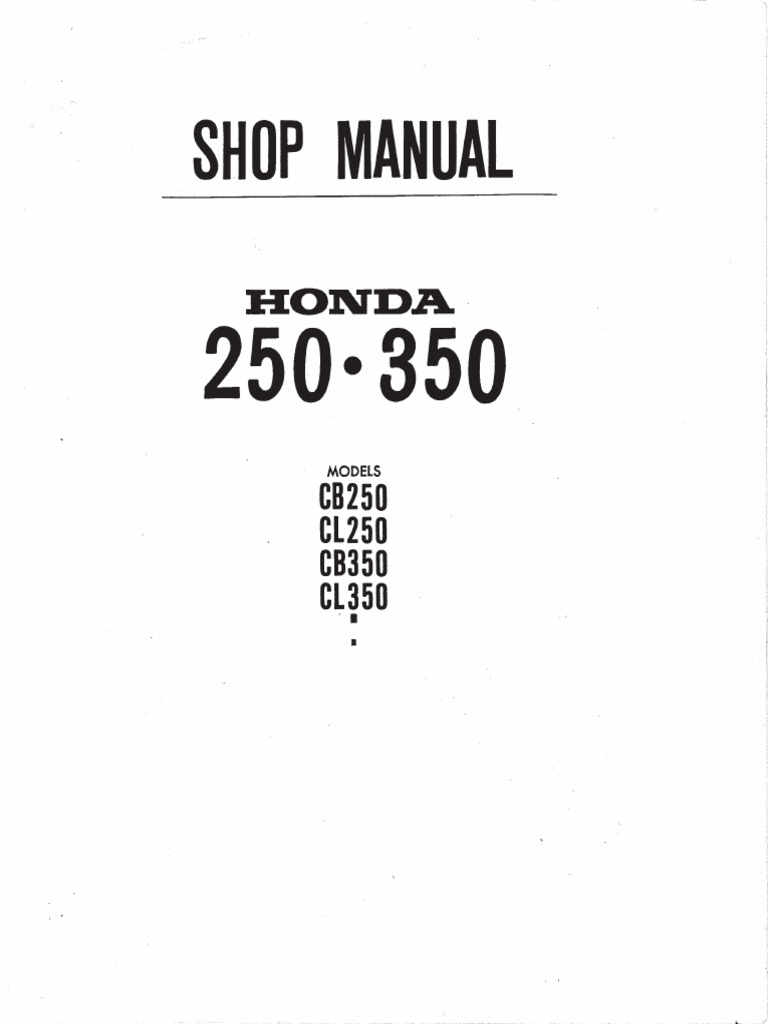 Honda CL350 SL350 CB350 Factory Service Manual | PDF