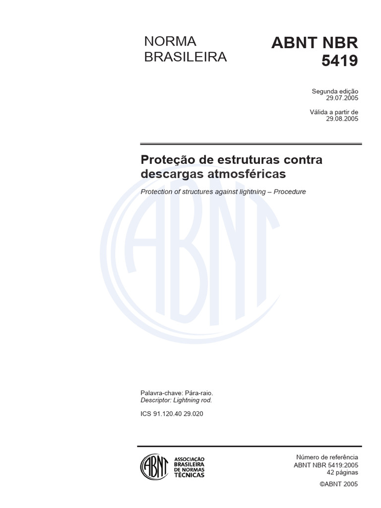 Proteção de Estruturas contra Raios | PDF | Relâmpago | Corrente elétrica